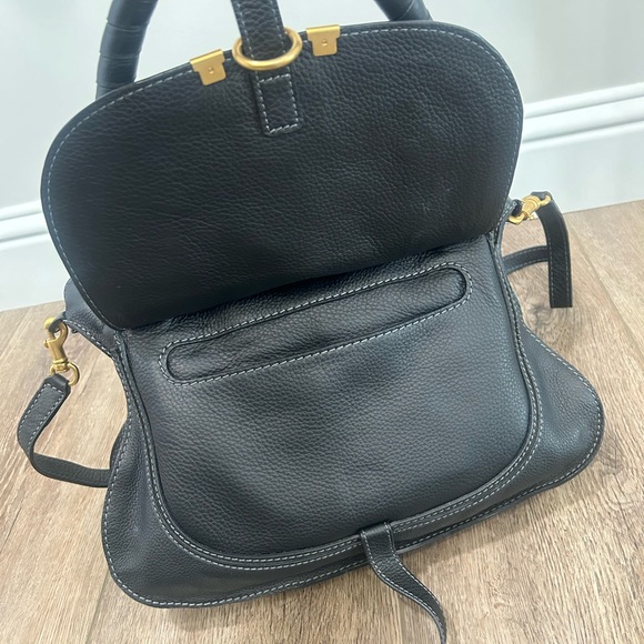 Chloé Marcie Leather Satchel - Black - Picture 5 of 14